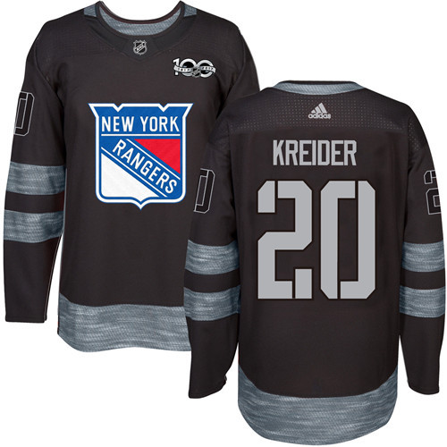 Adidas Rangers #20 Chris Kreider Black 1917-100th Anniversary Stitched NHL Jersey